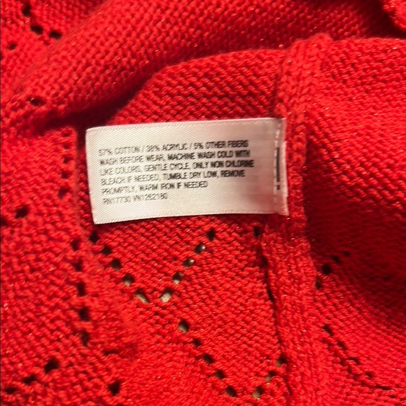 Girls Red A-Line Bishop Sleeve Crew Neck Sweater Dress - Picture 6 of 6